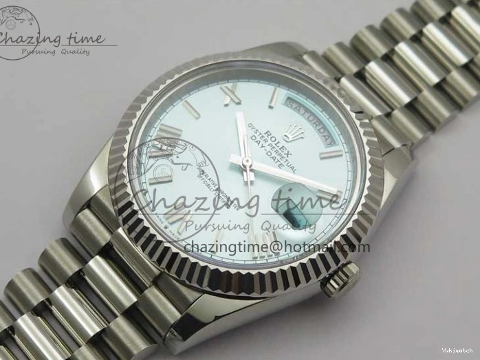 SS Dial 1:1 A2836 Tiffany SS Bracelet Maker Roman Date 40 Bp Blue Edition Day on Best 0412